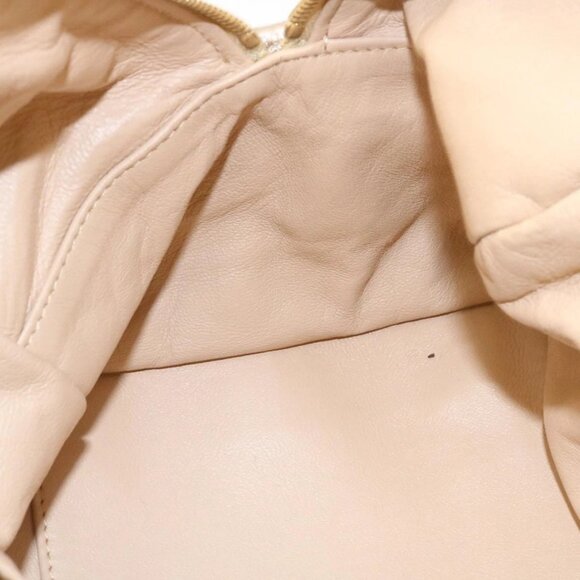 CHANEL Grained Calf Skin Tote Bag Leather White CC Auth 28380A - Picture 13 of 16